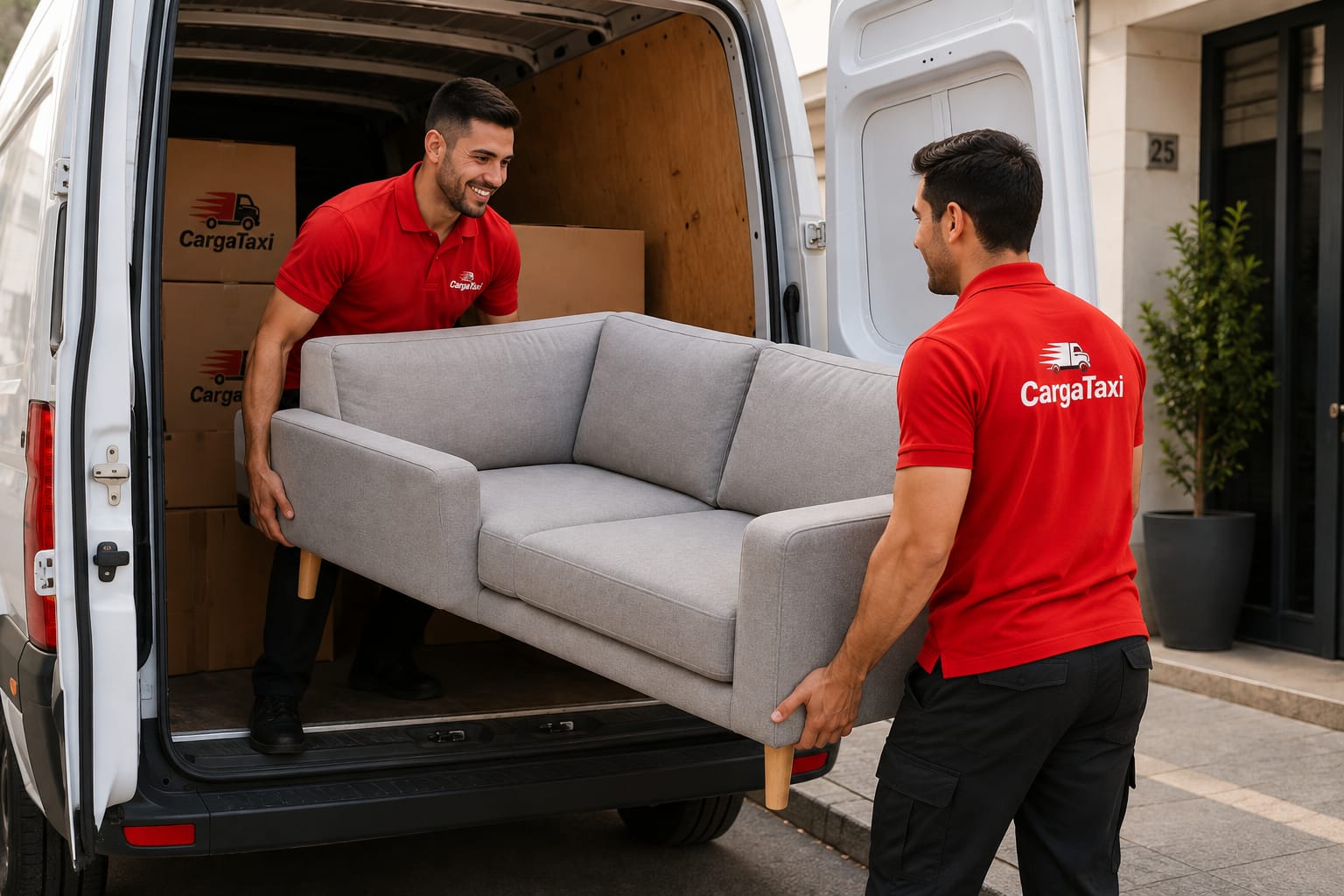 Transporte de sofá en la furgoneta de CargaTaxi